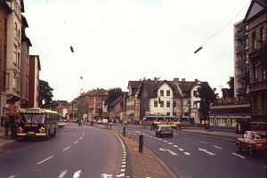 Blick vom Altewiekring auf die Kreuzung Kastanienallee, 70er Jahre